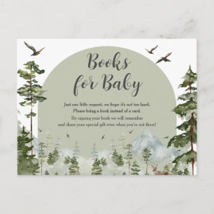 Postal Libros De Baby Shower Para Niños En Bosques De Pin