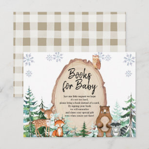 Postal Libros de bosque para animales de invierno de Wood