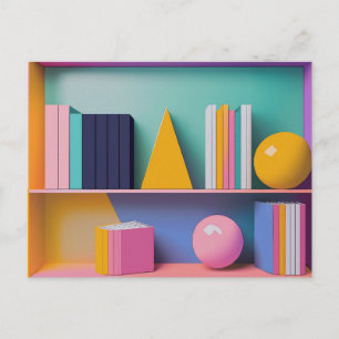 Postal Libros de la Biblioteca Moderna Diseño para Todas 