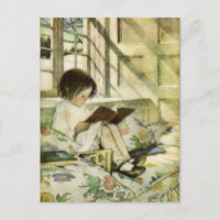 Libros en invierno de Jessie Willcox Smith