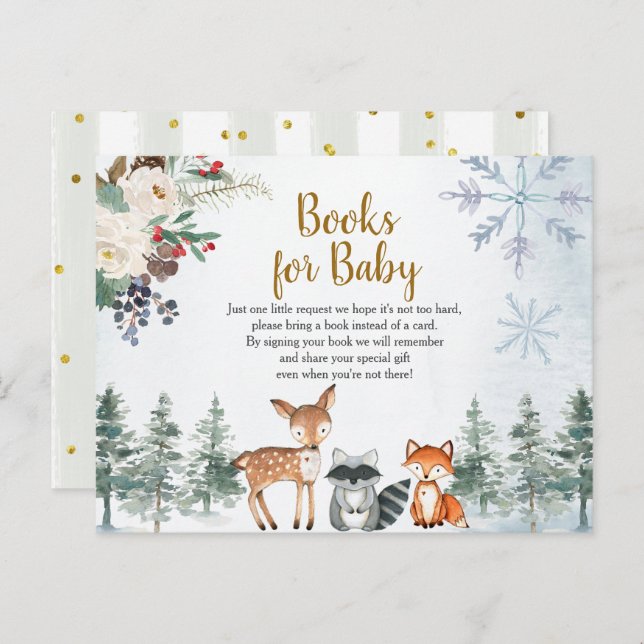 Postal Libros forestales de invierno para animales en Woo (Anverso / Reverso)
