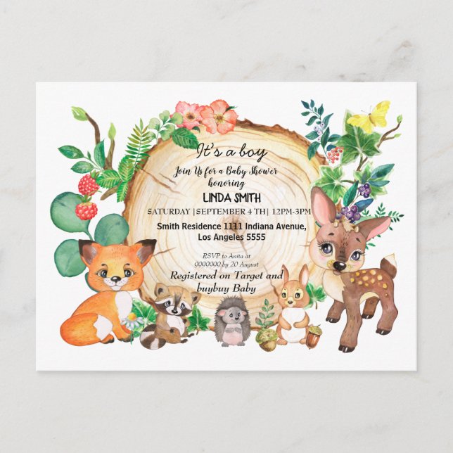 Postal Libros infantiles sobre bosques y plantas forestal (Anverso)