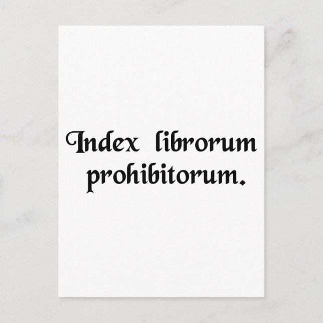 Postal Libros prohibidos. (Anverso)