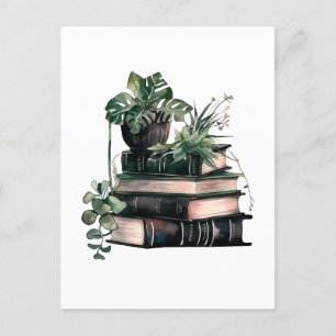 Postal Libros y plantas de la academia ecológica