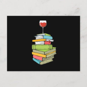 Postal Libros Y Vinos Que Me Encanta Leer Libros