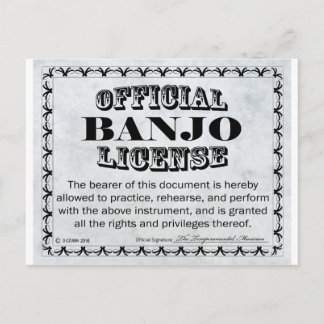 Postal Licencia Banjo