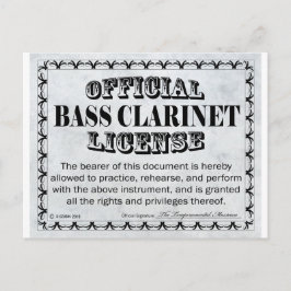 Postal Licencia Bass Clarinet