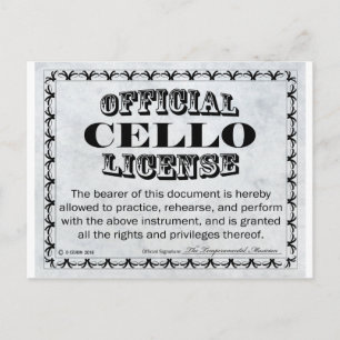 Postal Licencia Cello