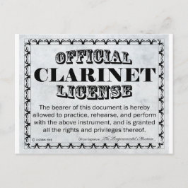 Postal Licencia Clarinet