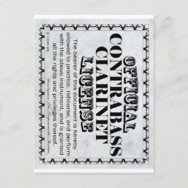 Postal Licencia Contrabass Clarinet