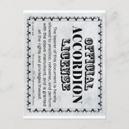 Postal Licencia de acordeón