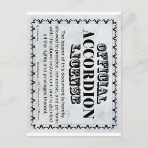 Postal Licencia de acordeón