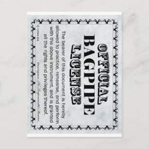 Postal Licencia de Bagpipe