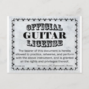 Postal Licencia de guitarra