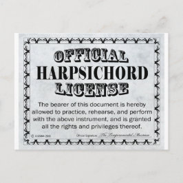 Postal Licencia de Harpsichord