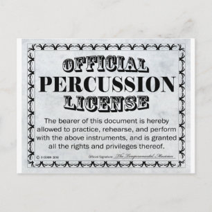 Postal Licencia de Percusación