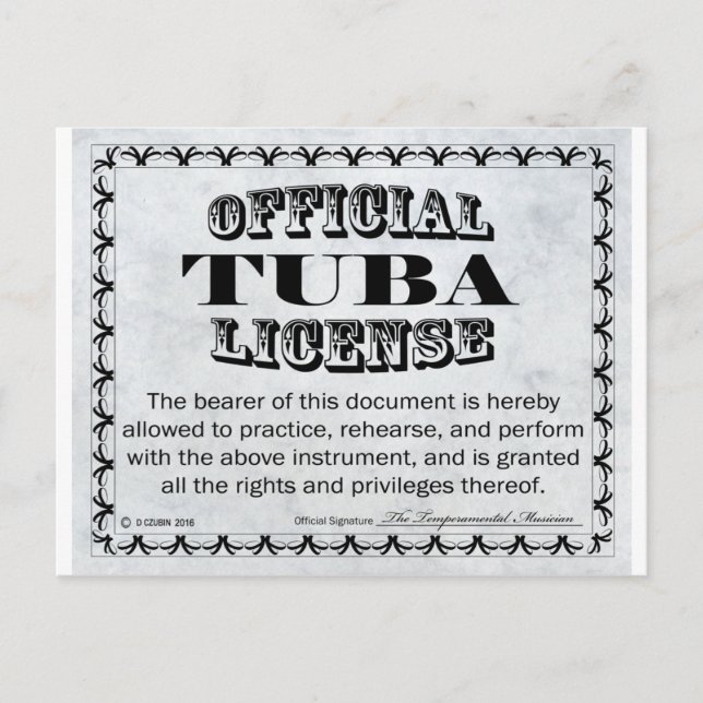 Postal Licencia de Tuba (Anverso)