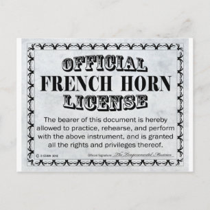 Postal Licencia para el Cuerno de Francia