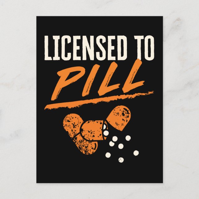Postal Licencia para Pill Pharmacia Farmacéutica Tech CPh (Anverso)
