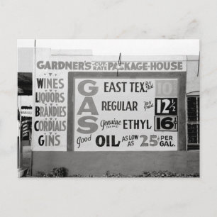 Postal Licores y Gasolina con Descuento, 1939