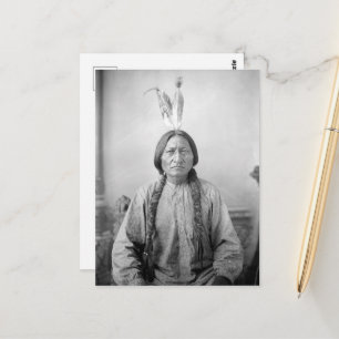 Postal Líder lakota sacudiendo a indígenas norteamericano