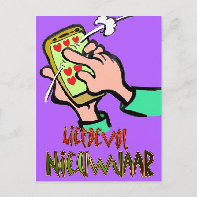 Postal Liefdevol Nieuwjaar Swipe Briefkaart (Anverso)