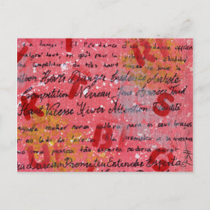 Postal Lienzo pintado y escrito