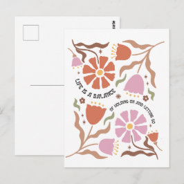 Postal Life Is A Balance Of Holding Boho Wildflower Quote