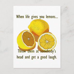 Postal Life Lemons Dark Humor Funny Fruta Amarilla