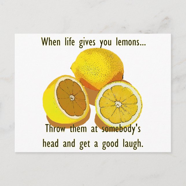 Postal Life Lemons Dark Humor Funny Fruta Amarilla (Anverso)