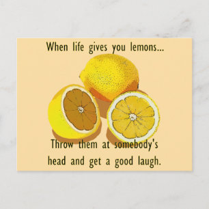 Postal Life Lemons Dark Humor Funny Fruta Amarilla