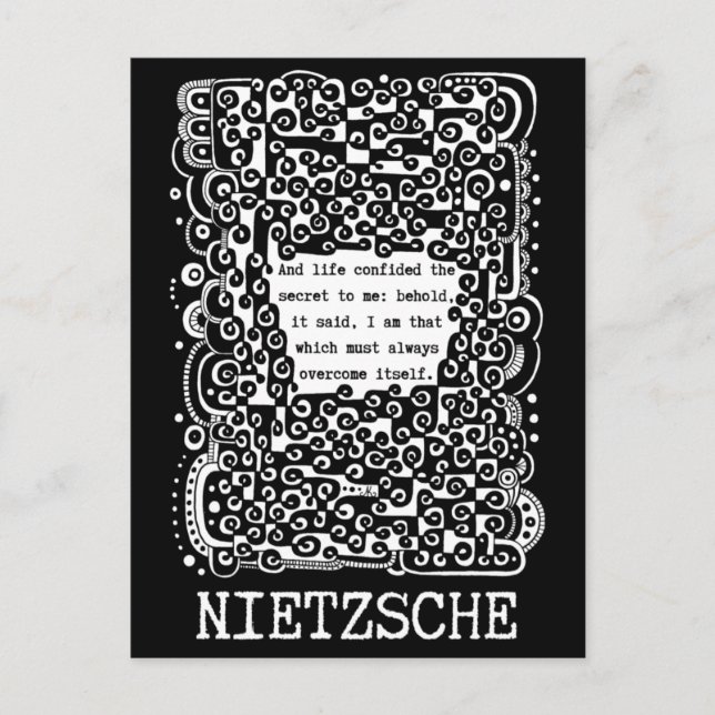 Postal Lifes SECRET cita de Nietzsche (Anverso)
