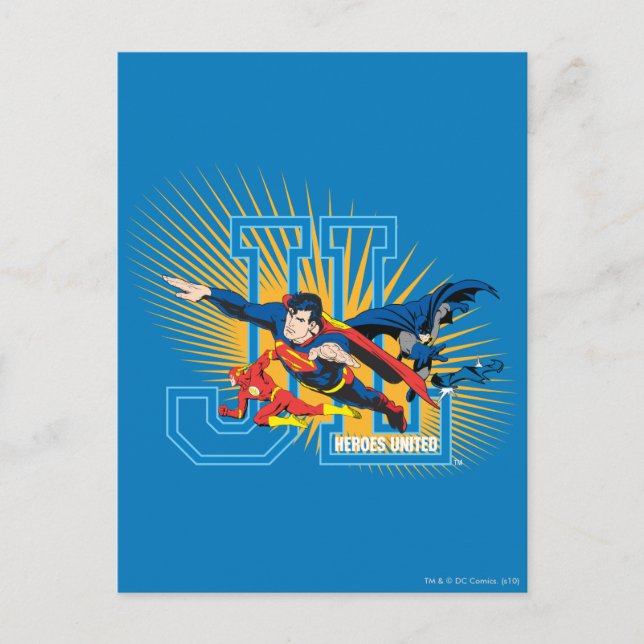 Postal Liga de la Justicia Heroes United (Anverso)
