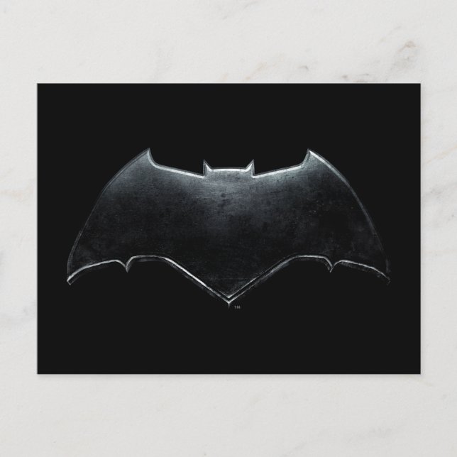 Postal Liga de la Justicia | Símbolo batman metálico (Anverso)