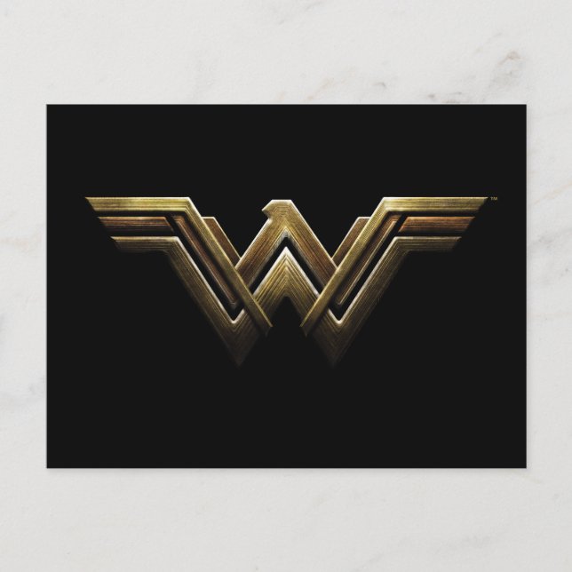 Postal Liga de la Justicia | Símbolo de mujer maravilla m (Anverso)