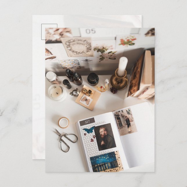 Postal Light Academia Art Journaling Aesthetic (Anverso / Reverso)