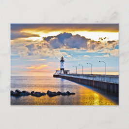 Postal Lighthouse Lake Superior