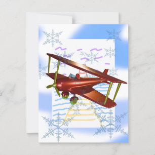 Postal Lighthouse Pier Biplane Olas azules