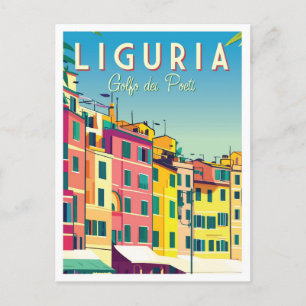 Postal Liguria Italia Artwork Travel Place Ilustracion