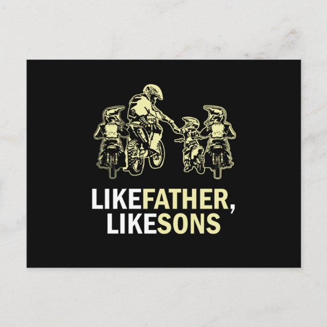 Postal Like Father Like Sons Motocross Dirt Bike Gift (Anverso)