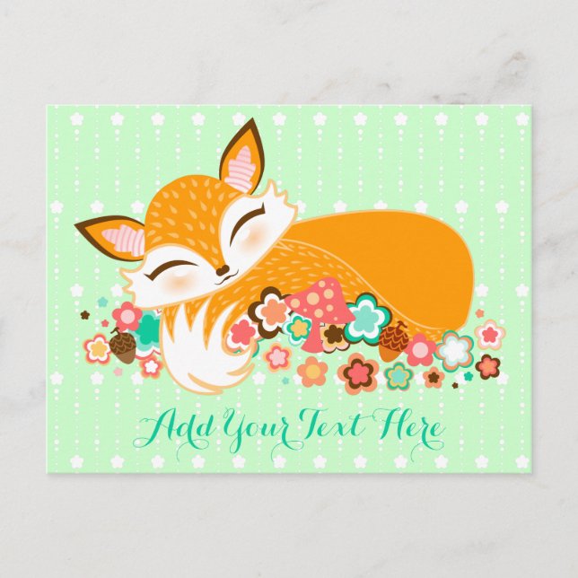 Postal Lil Foxie Cub - Pérdida de Personalizado Fox para  (Anverso)