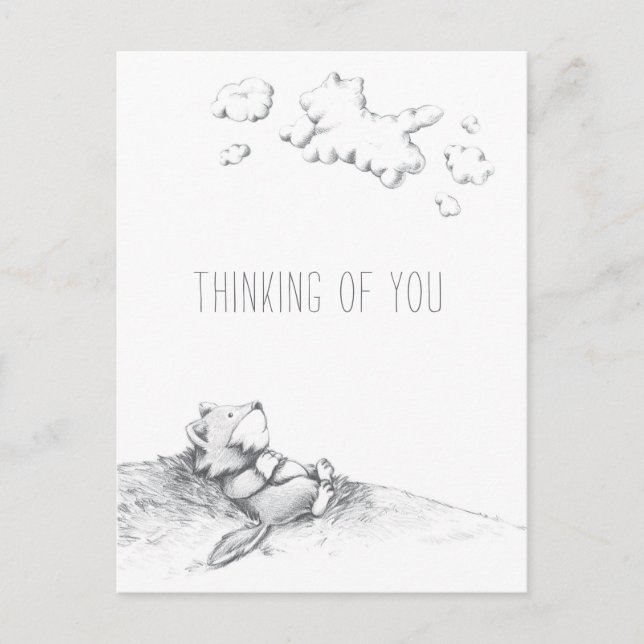 Postal Lil Wolf Daydreaming Postcard (Anverso)