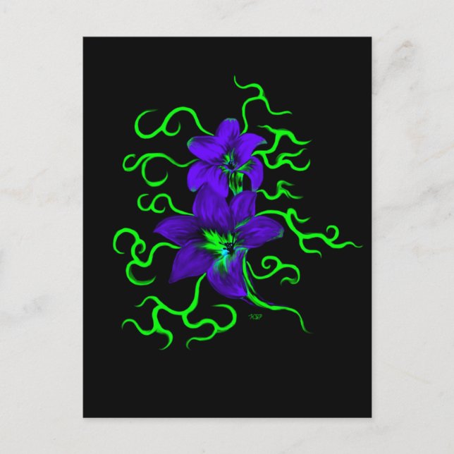 Postal lila Lilie Blume (Anverso)