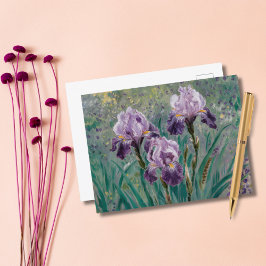 Postal Lilac Irises, Iris Mauves, Claude Monet