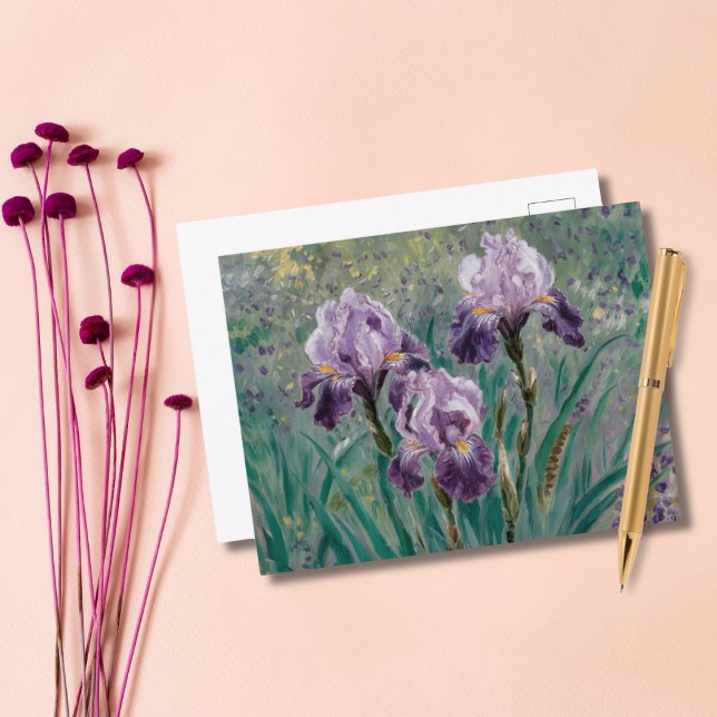 Postal Lilac Irises, Iris Mauves, Claude Monet (Subido por el creador)