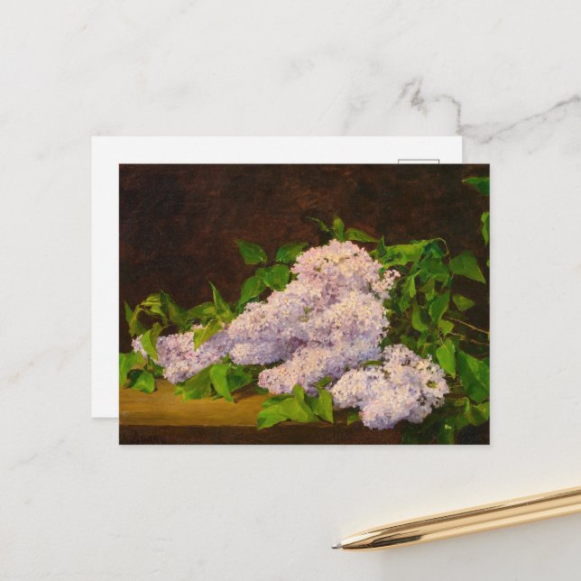 Postal Lilac Spray, 1890 por Albert Anker (Anverso/Reverso In Situ)