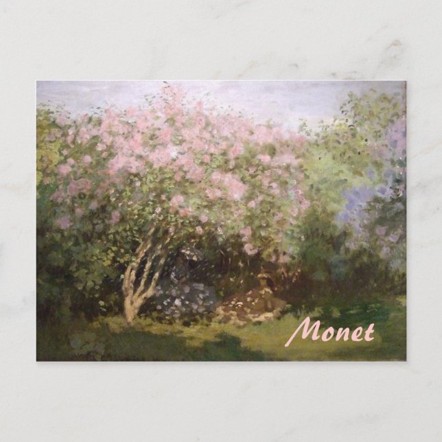 Postal Lilacs impresionistas por Monet Postcard (Anverso)