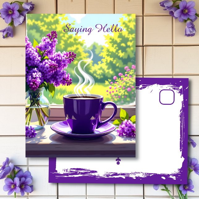 Postal Lilacs morado y café | Sólo diciendo hola (Subido por el creador)