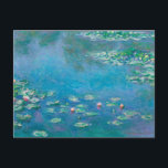 Postal Lilias de agua monet de deshielo de la efema flora<br><div class="desc">Lilias de agua monet de deshielo de la efema floral</div>