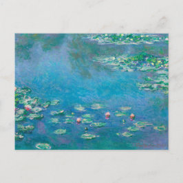 Postal Lilias de agua monet de deshielo de la efema flora